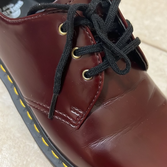 Dr Martens 1461 Cherry Red Smooth Leather Oxford Shoes - Picture 7 of 15